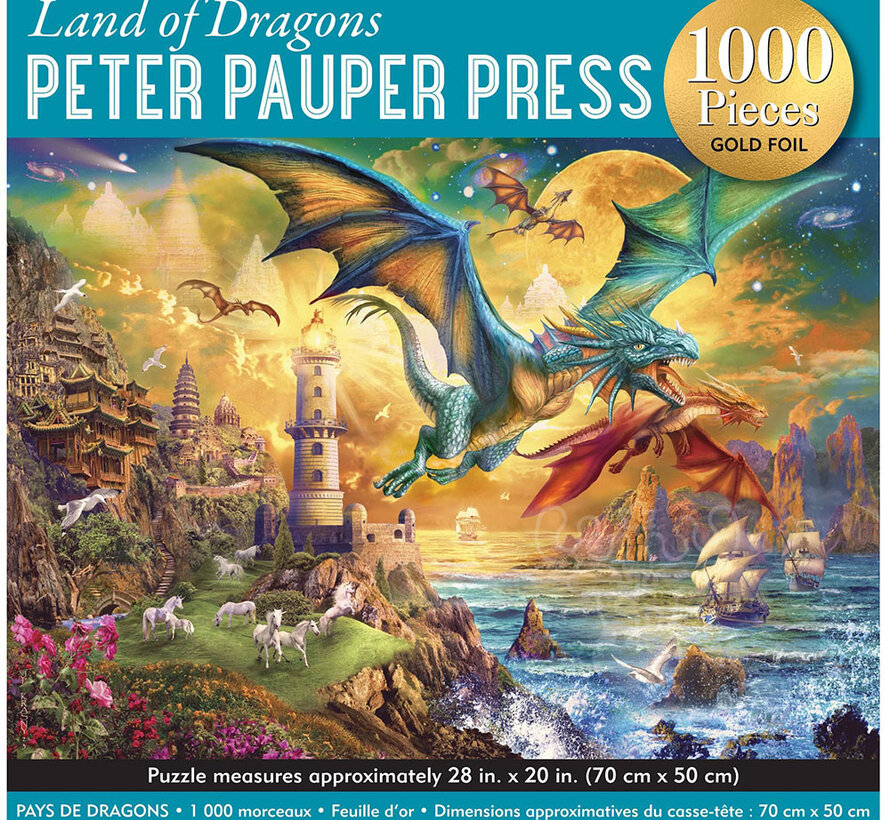 Peter Pauper Press Land of Dragons Foil Puzzle 1000pcs
