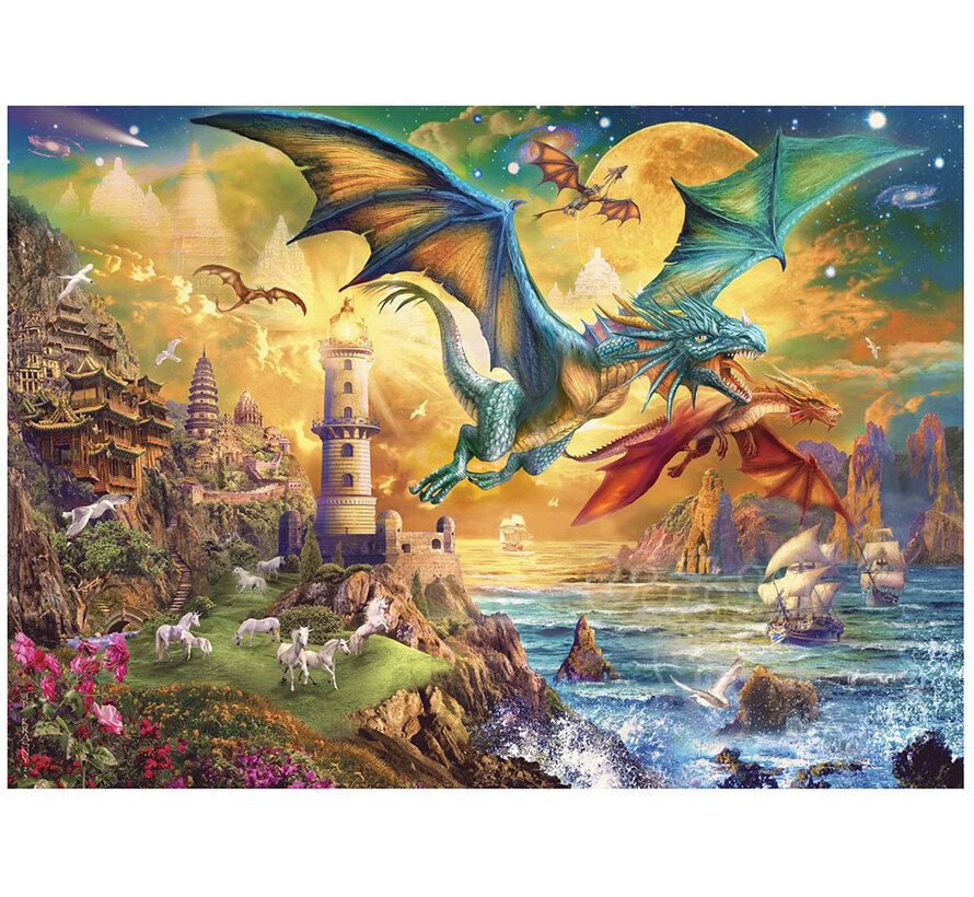 Peter Pauper Press Land of Dragons Foil Puzzle 1000pcs