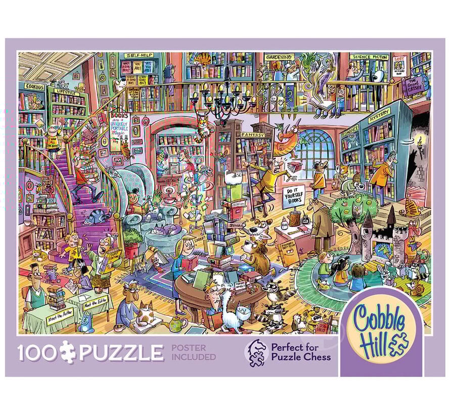 Cobble Hill Doodletown Bookshop Bedlam Puzzle 100pcs