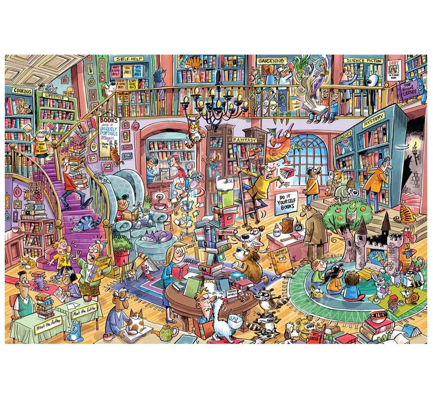 Cobble Hill Doodletown Bookshop Bedlam Puzzle 100pcs