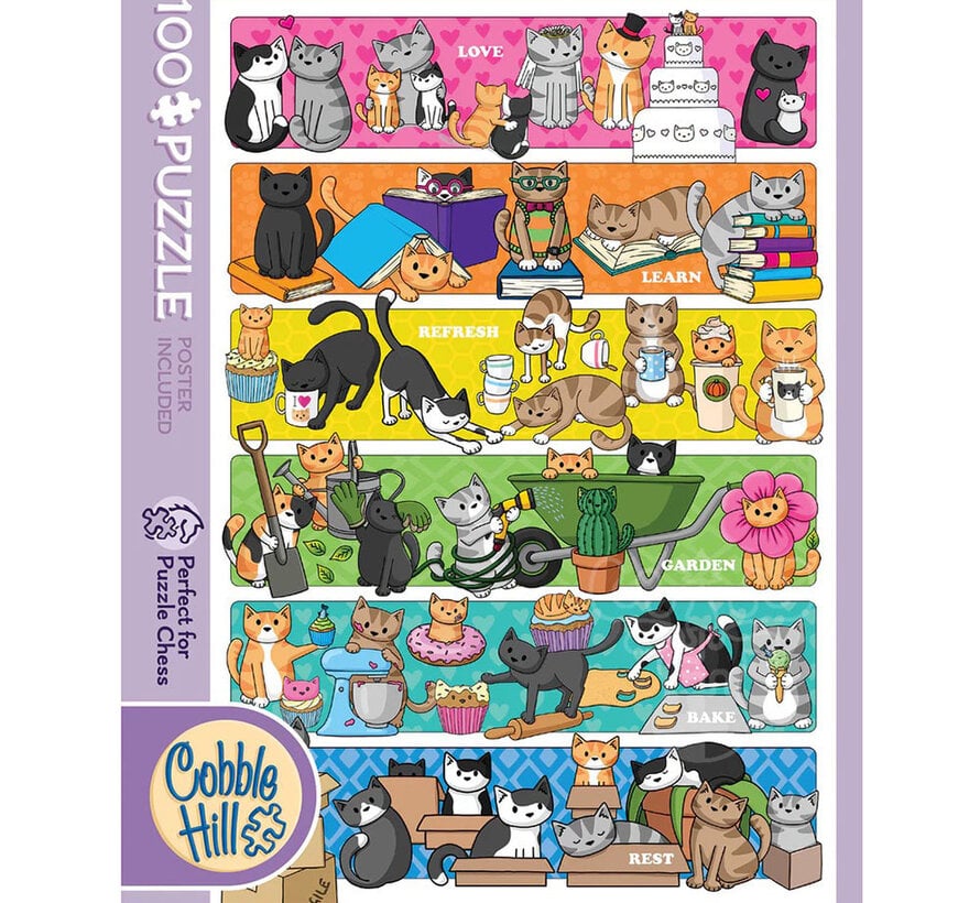Cobble Hill Doodlecat Days Puzzle 100pcs