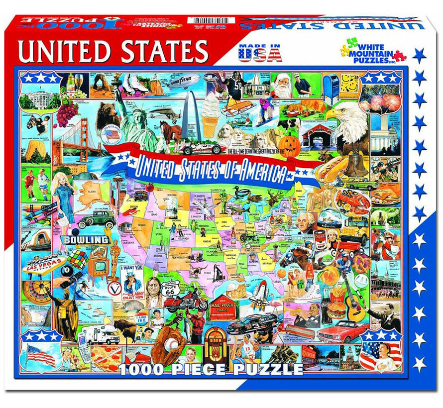 White Mountain United States of America Puzzle 1000pcs RETIRED