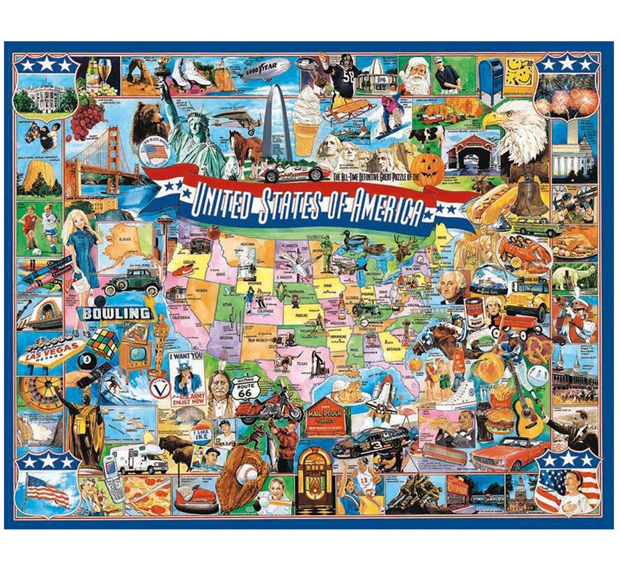 White Mountain United States of America Puzzle 1000pcs RETIRED