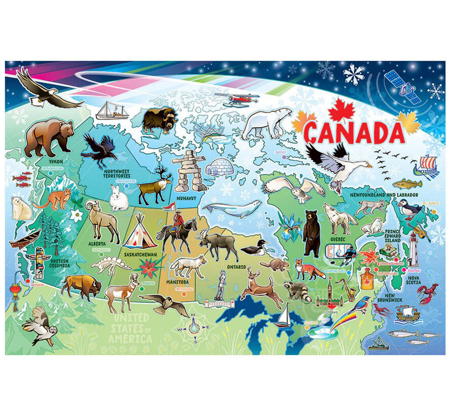 Cobble Hill Map of Canada Floor Puzzle 35pcs