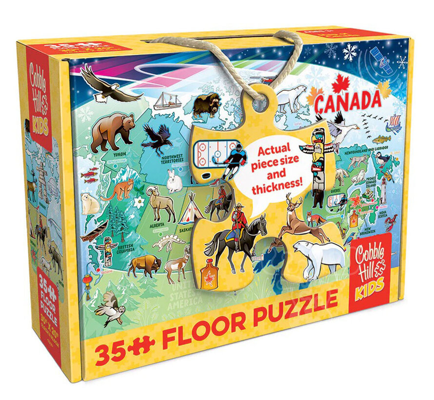 Cobble Hill Map of Canada Floor Puzzle 35pcs