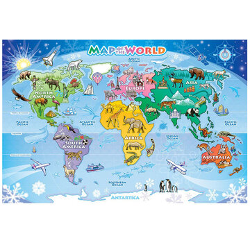 Cobble Hill Puzzles Cobble Hill Map of the World Floor Puzzle 35pcs