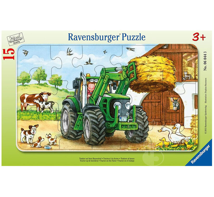 Ravensburger Tractor on the Farm Frame Puzzle 15pcs