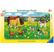Ravensburger Ravensburger Farm Animals in the Meadow Frame Puzzle 15pcs