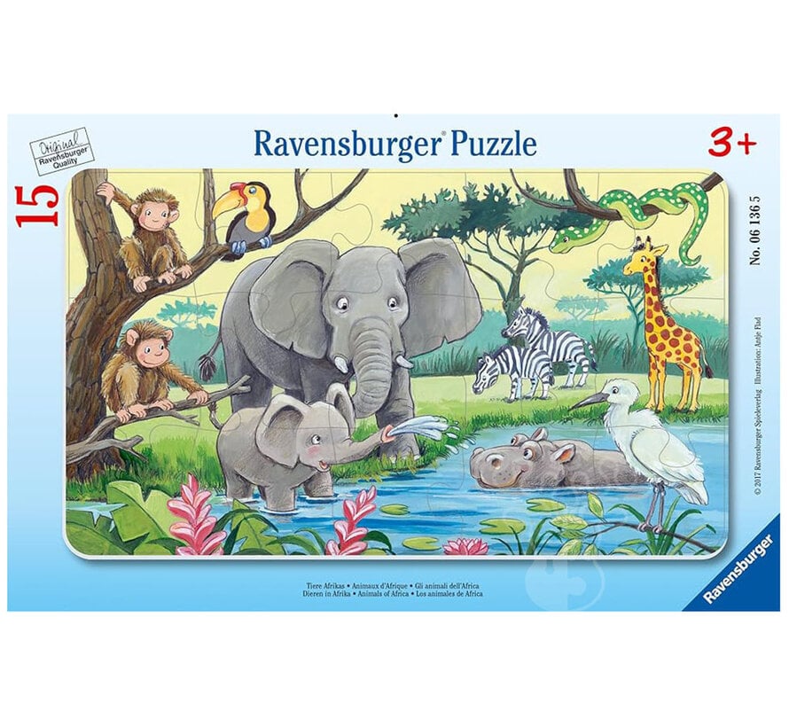 Ravensburger Animals of Africa Frame Puzzle 15pcs