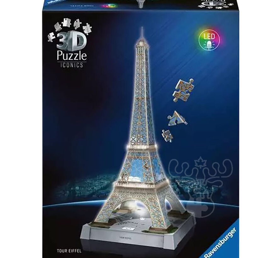 Ravensburger Iconics 3D Eiffel Tower Night Edition Puzzle 216pcs