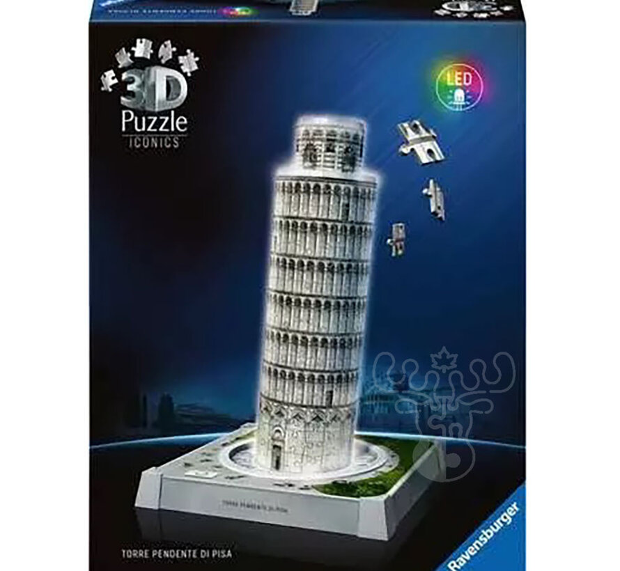 Ravensburger Iconics 3D Tower of Pisa Night Edition Puzzle 216pcs
