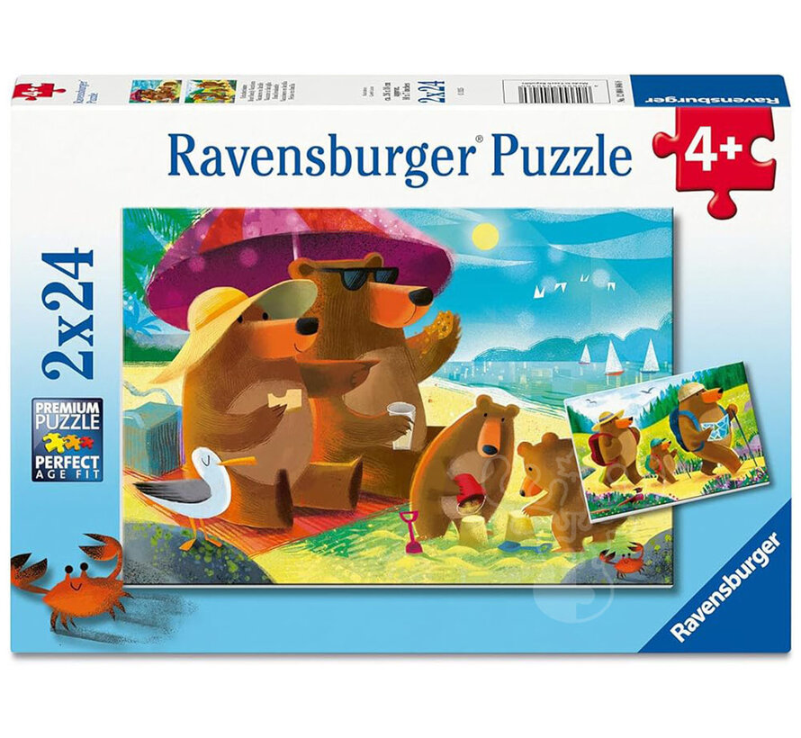 Ravensburger Bear Family Vacations Puzzle 2 x 24pcs