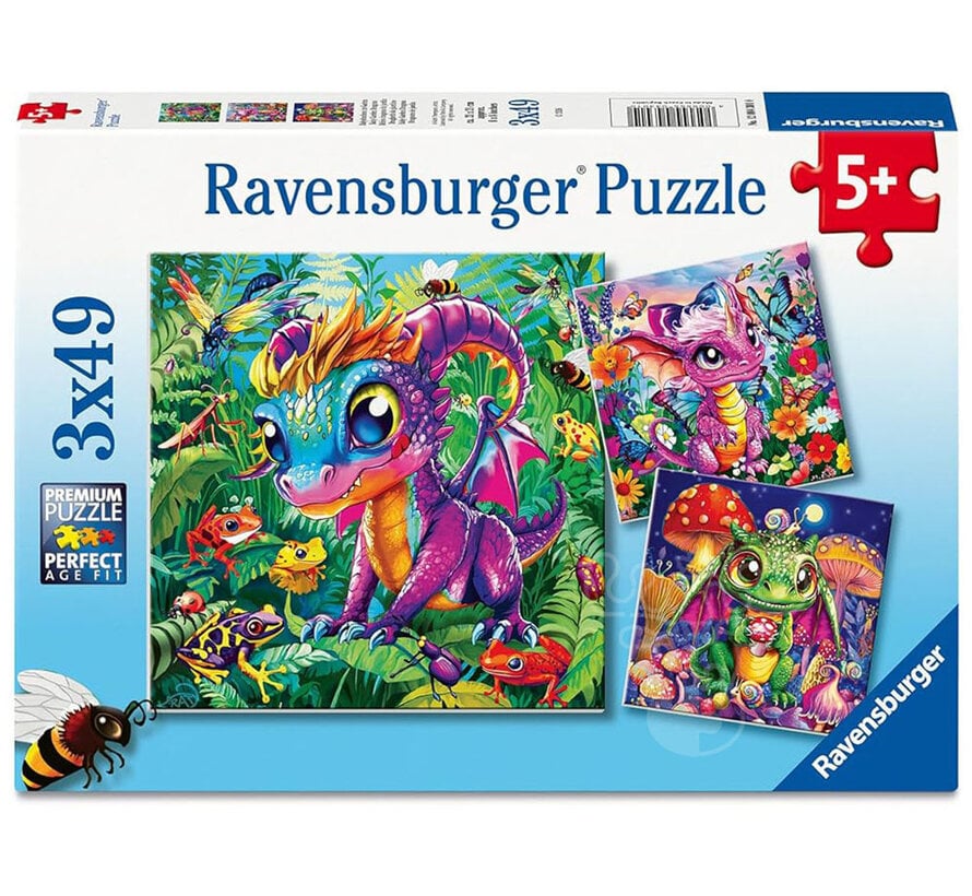 Ravensburger Baby Garden Dragons Puzzle 3 x 49pcs