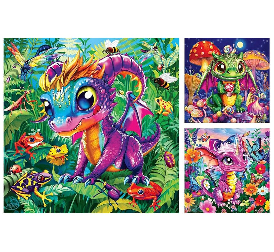 Ravensburger Baby Garden Dragons Puzzle 3 x 49pcs