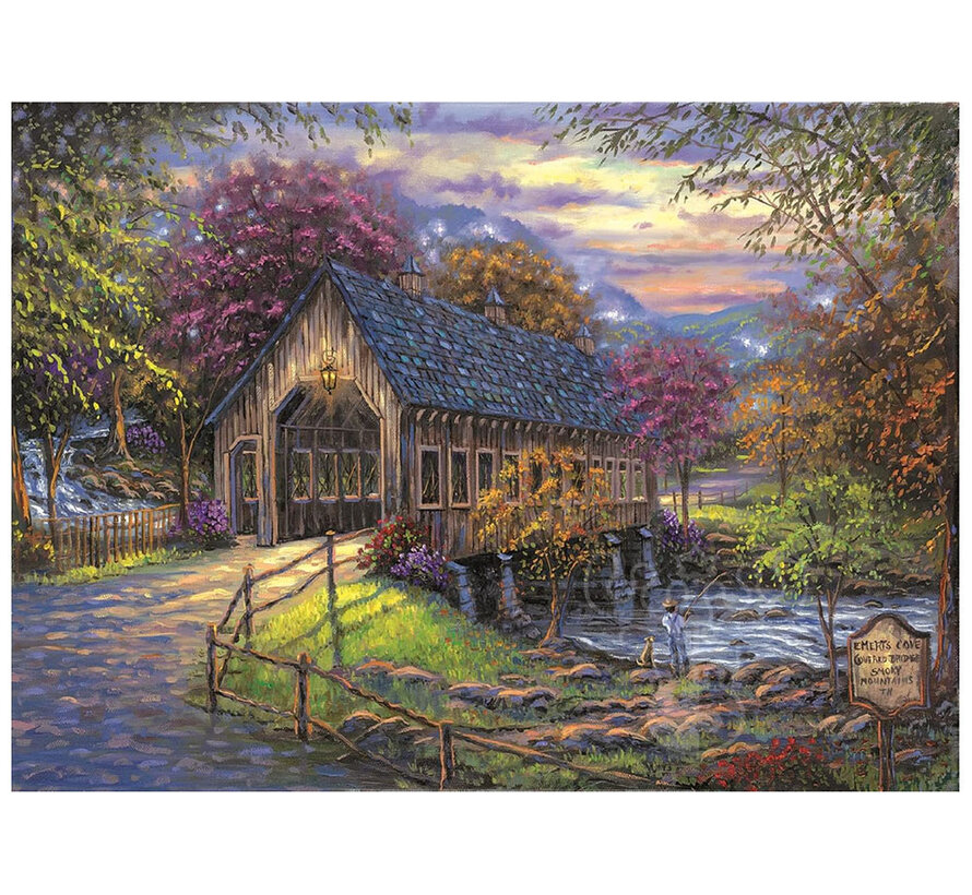 SunsOut Emerts Cove Covered Bridge Puzzle 500pcs+