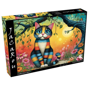 JaCaRou Puzzles JaCaRou Colorful Striped Cat (Collection NovIA) Puzzle 1000pcs