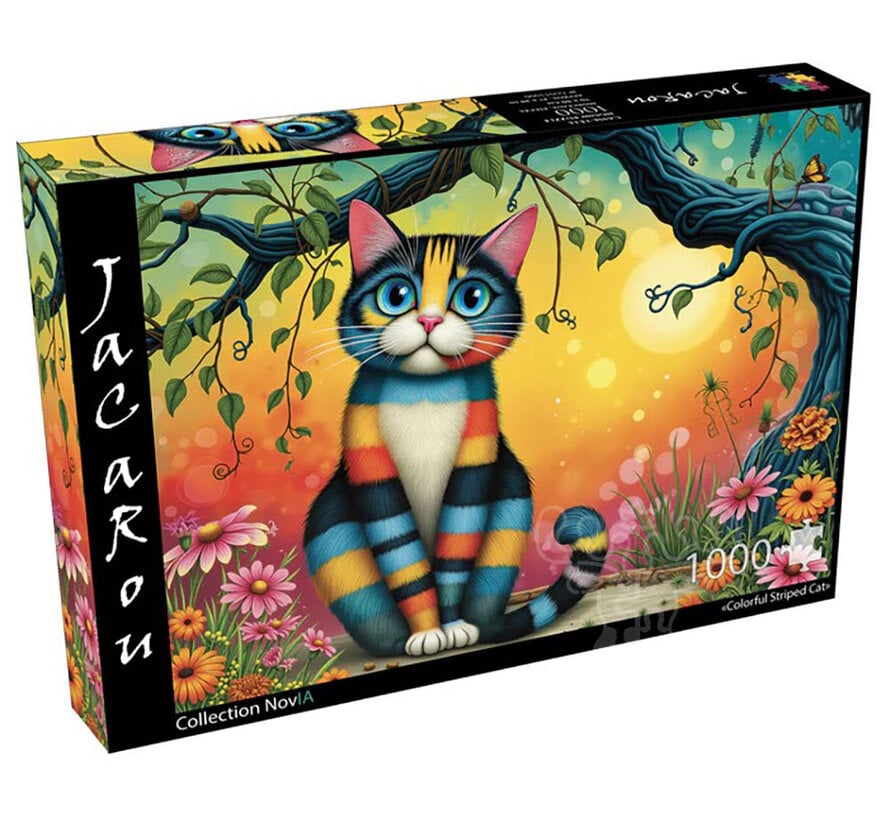 JaCaRou Colorful Striped Cat (Collection NovIA) Puzzle 1000pcs