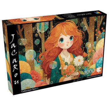 JaCaRou Puzzles FINAL SALE JaCaRou Flowered Fabric Grace (Collection NovIA) Puzzle 1000pcs