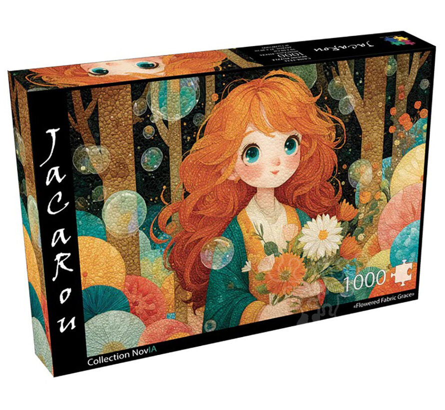 FINAL SALE JaCaRou Flowered Fabric Grace (Collection NovIA) Puzzle 1000pcs