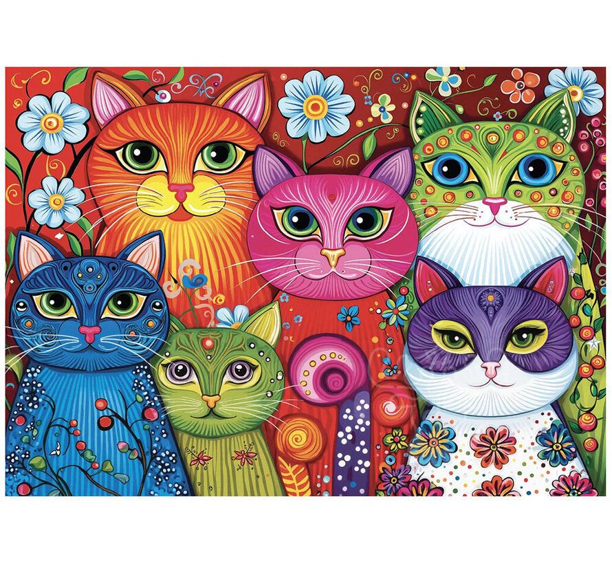 JaCaRou Patterned Purr Group (Collection NovIA) Puzzle 1000pcs