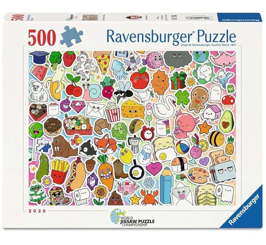 Ravensburger Cute Kawaii Chaos Puzzle 500pcs World Jigsaw Puzzle Championship 2025