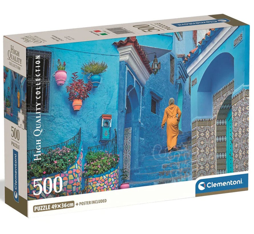 Clementoni Blue Street of Chefchaouen Puzzle 500pcs