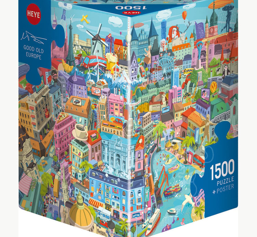Heye Good Old Europe Puzzle 1500pcs Triangle Box