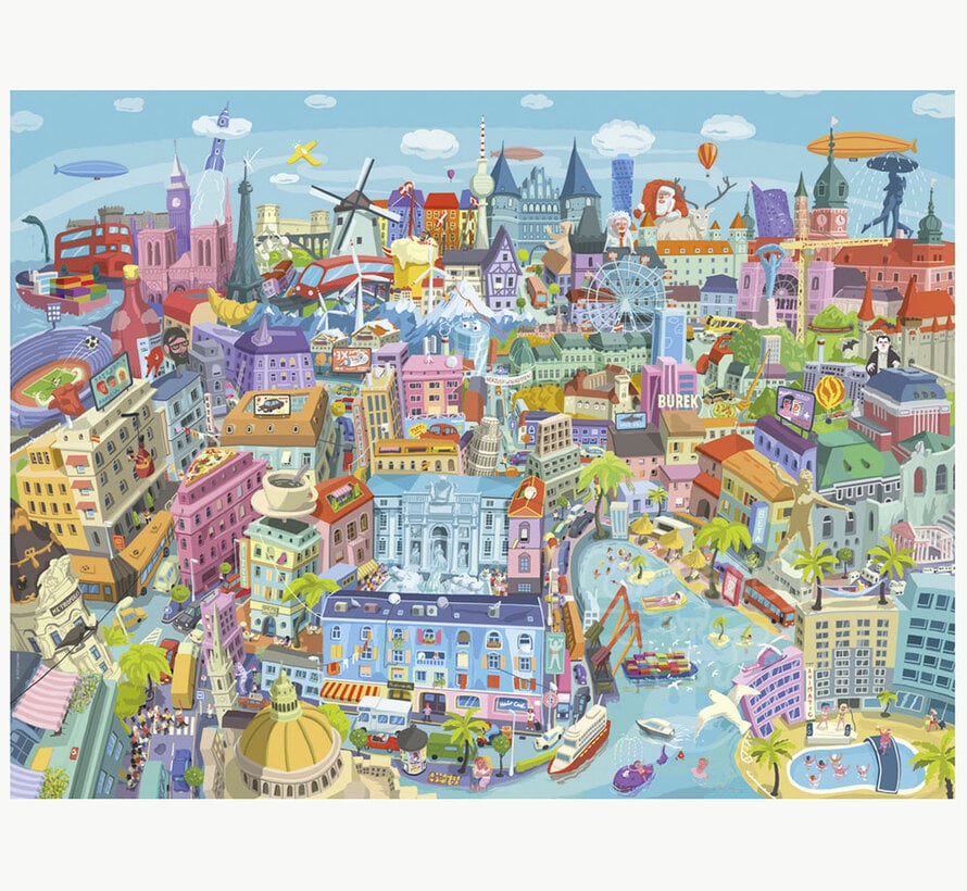 Heye Good Old Europe Puzzle 1500pcs Triangle Box