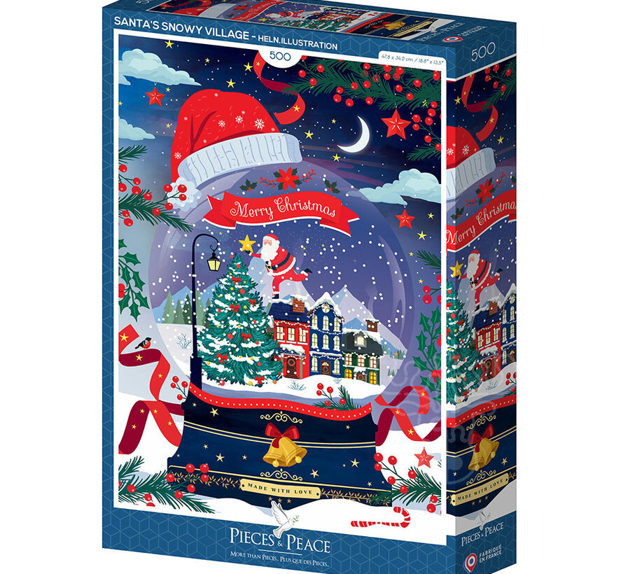 Pieces & Peace Santa's Snowy Village Puzzle 500pcs