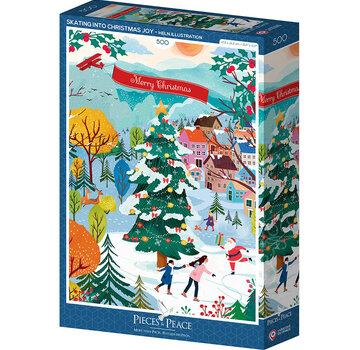 Pieces & Peace Pieces & Peace Skating into Christmas Joy Puzzle 500pcs