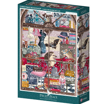 Pieces & Peace Pieces & Peace Christmas Bookshop Puzzle 1000pcs