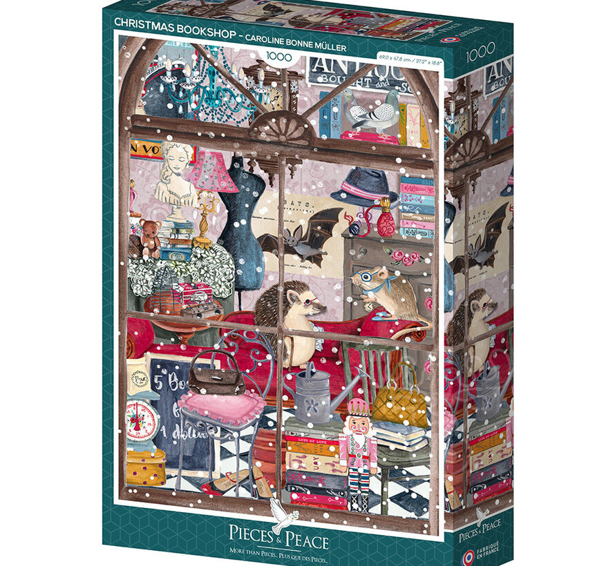 Pieces & Peace Christmas Bookshop Puzzle 1000pcs