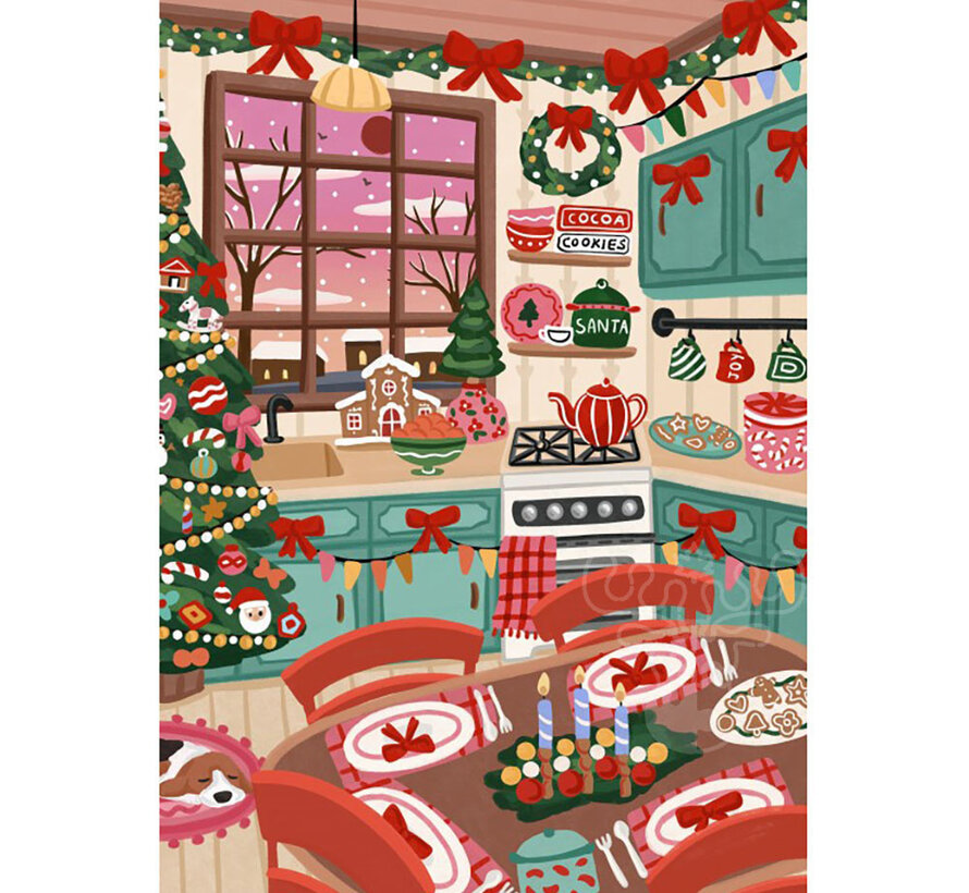 Pieces & Peace Christmas Kitchen Puzzle 1000pcs