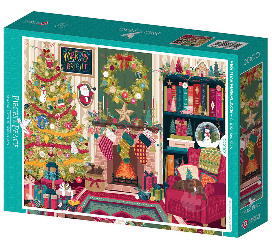 Pieces & Peace Festive Fireplace Puzzle 2000pcs
