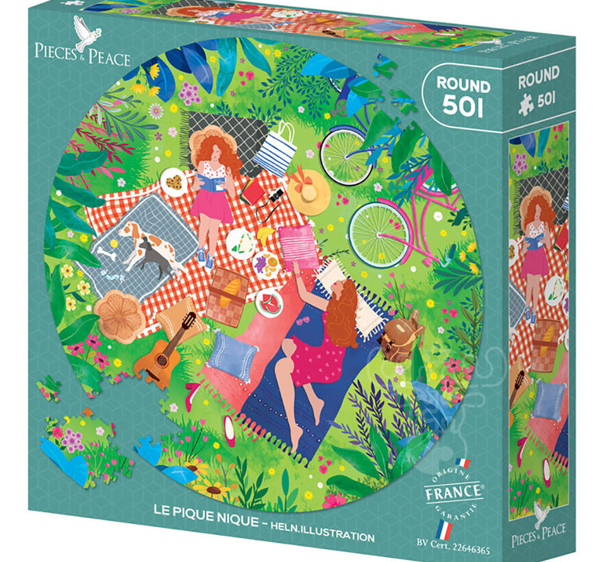 Pieces & Peace Le Pique Nique Round Puzzle 501pcs