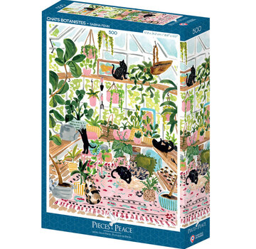 Pieces & Peace Pieces & Peace Botanical Cats Puzzle 500pcs