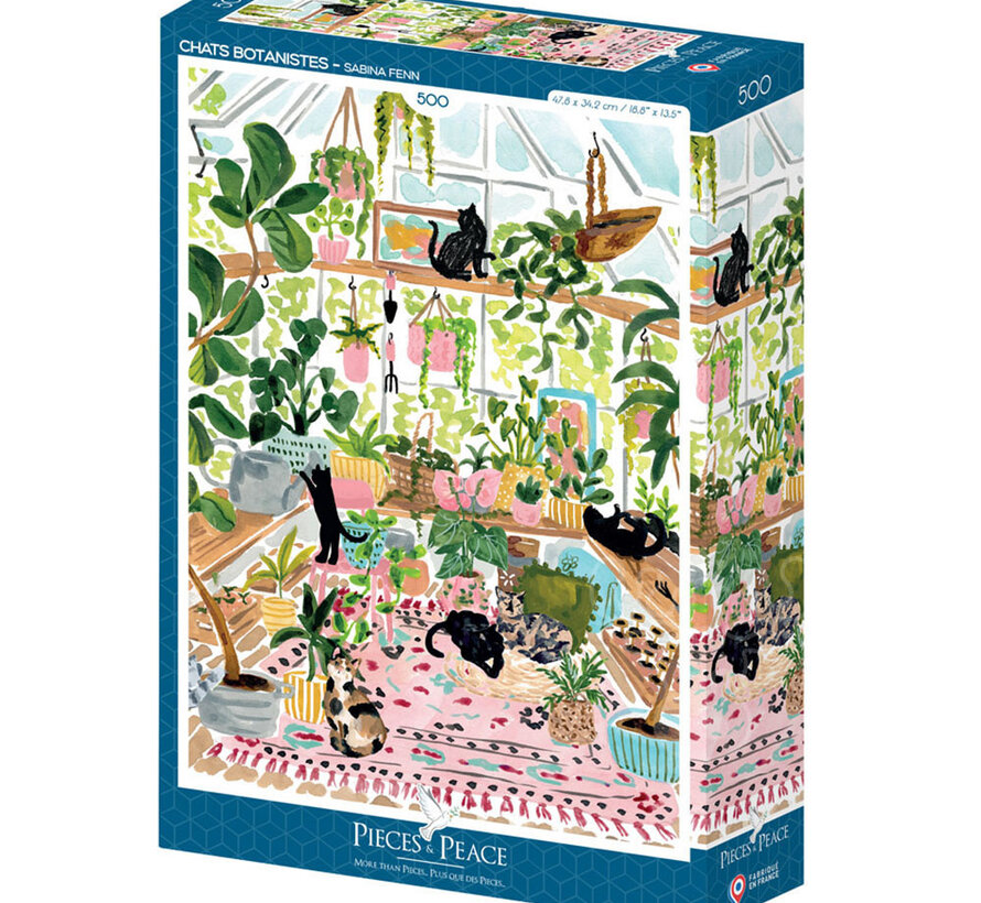 Pieces & Peace Botanical Cats Puzzle 500pcs