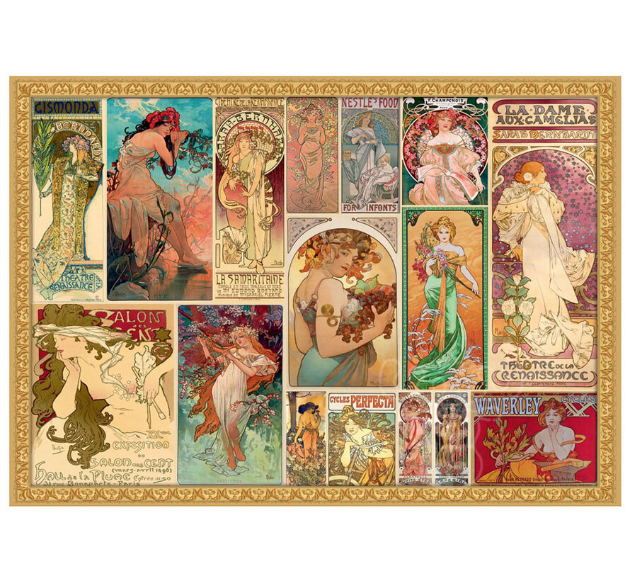 Grafika Alfons Mucha - Collage Puzzle 2000pcs