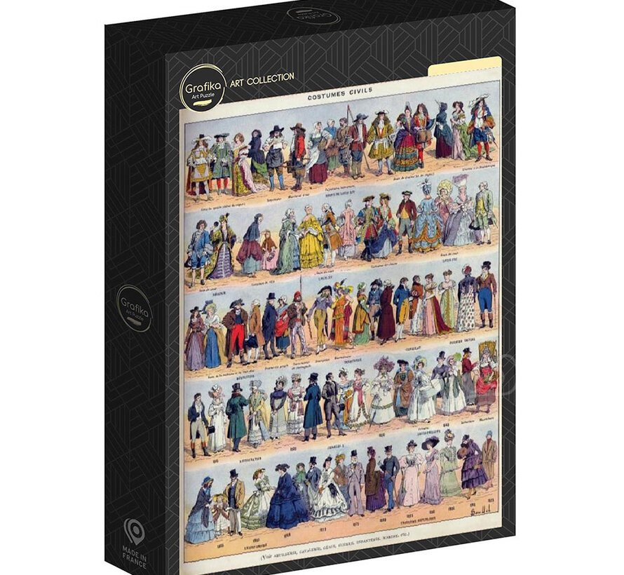 Grafika Illustration from Larousse : Civilian Costumes Puzzle 500pcs