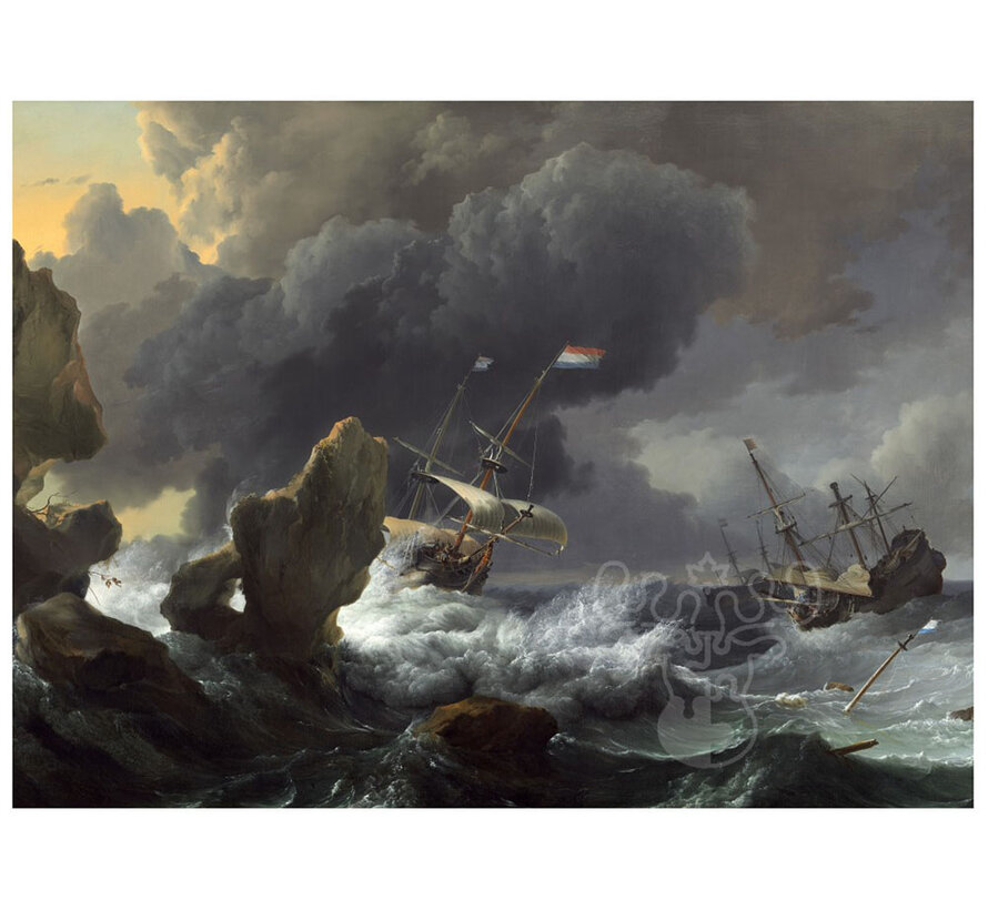 Grafika Ludolf Backhuysen: Ships in Distress off a Rocky Coast, 1667 Puzzle 2000pcs
