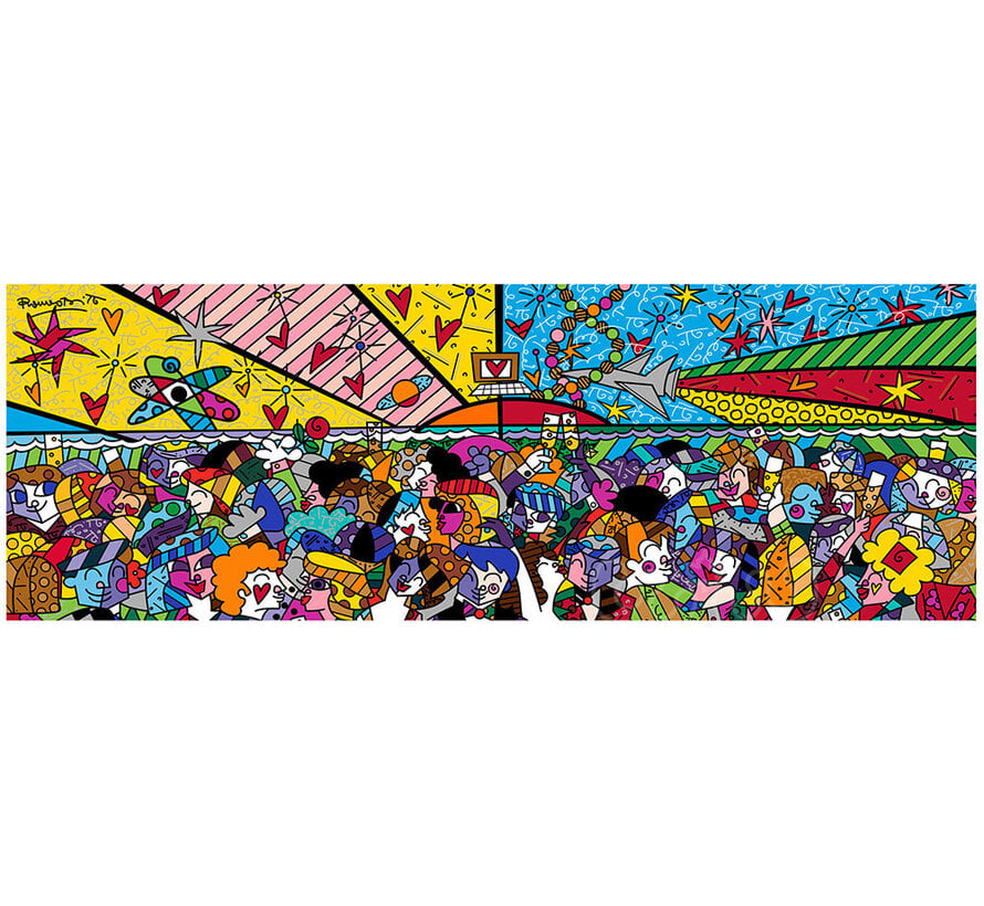 Bluebird Romero Britto - Tonight on the Beach Panoramic Puzzle 1000pcs