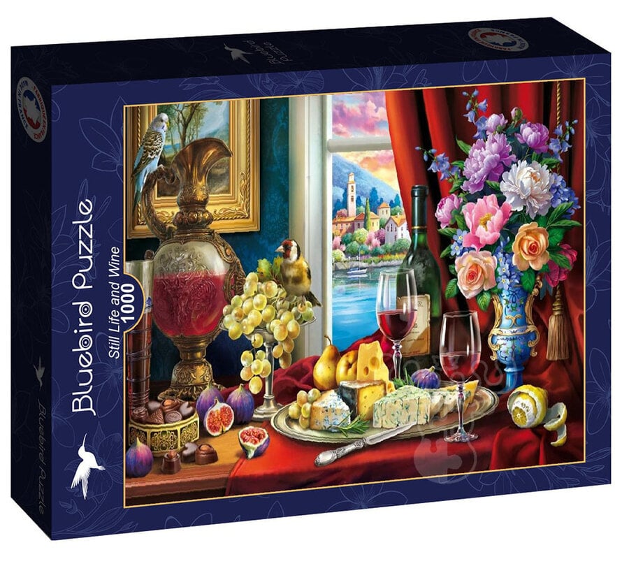 Bluebird Still Life and Wine Puzzle 1000pcs