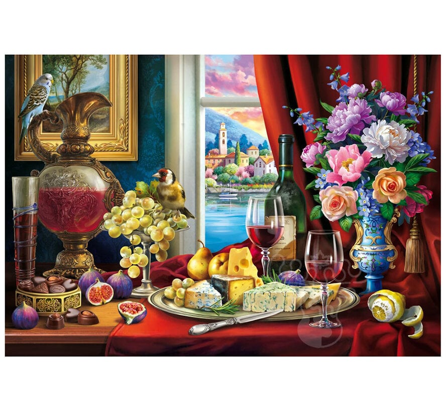 Bluebird Still Life and Wine Puzzle 1000pcs