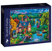 Bluebird Bluebird Colourful House near the Lake Puzzle 1000pcs