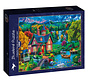 Bluebird Colourful House near the Lake Puzzle 1000pcs