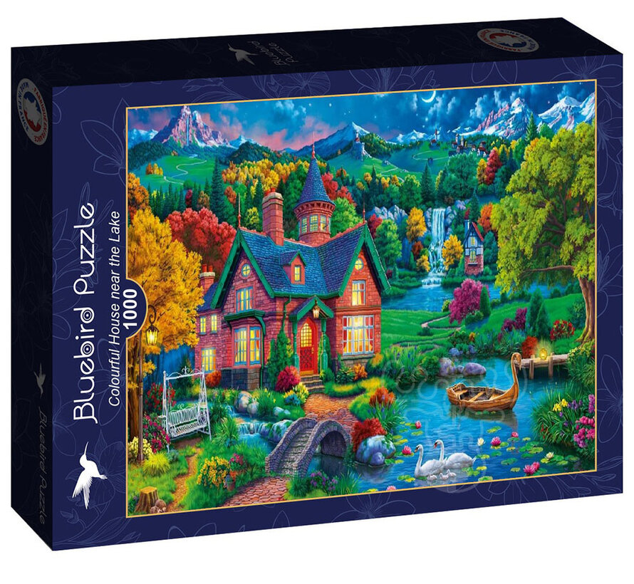 Bluebird Colourful House near the Lake Puzzle 1000pcs