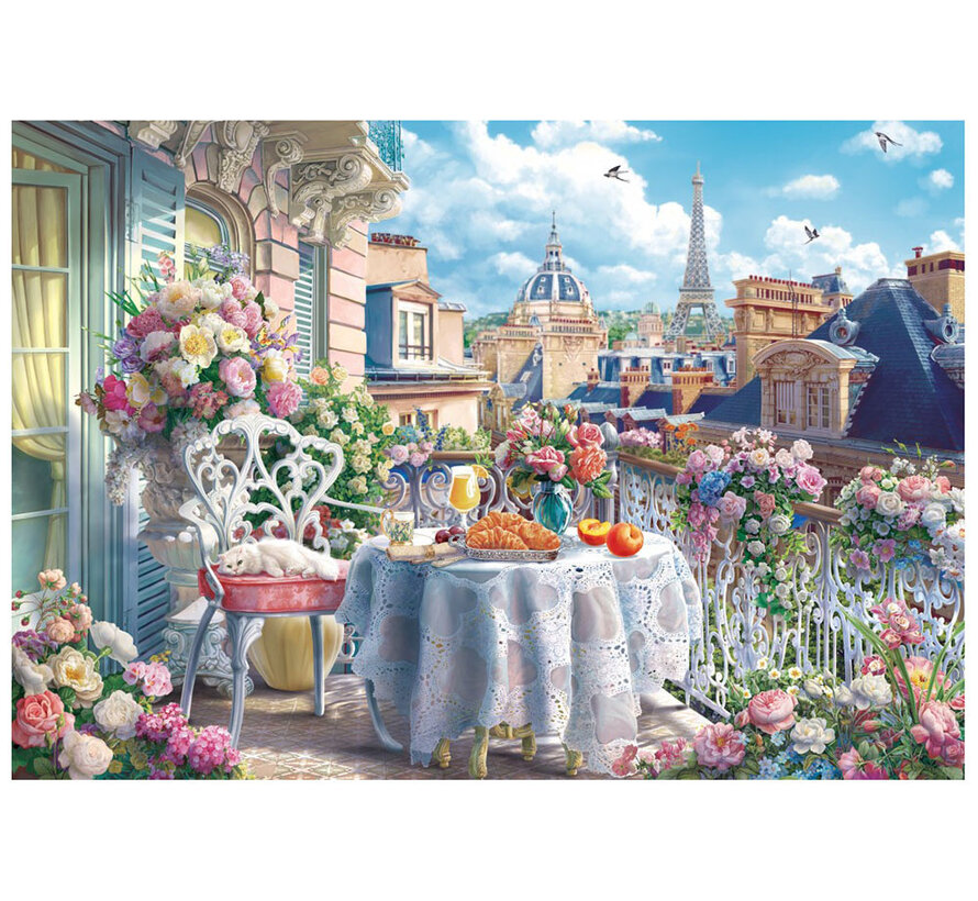 Bluebird Breakfast on the Balcony in Paris Puzzle 1000pcs