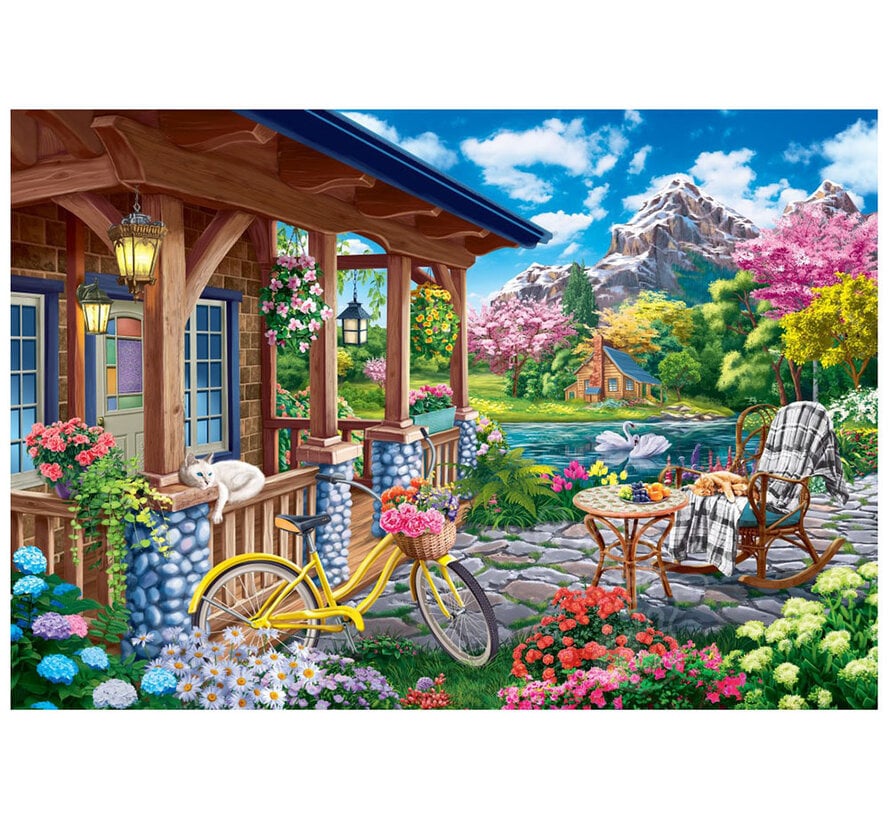Bluebird Evening House in the Mountains Puzzle 1000pcs