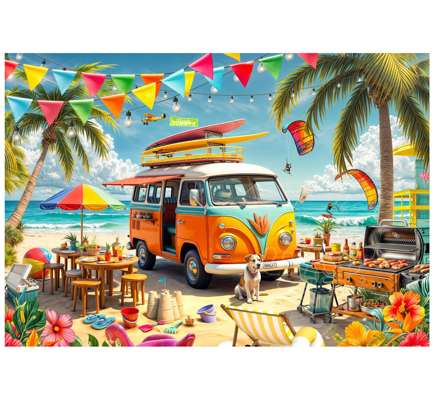 Bluebird Campervan on the Beach Puzzle 1000pcs