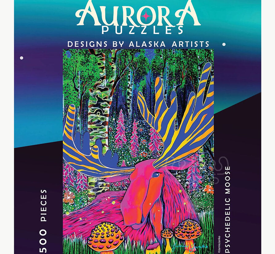 Aurora Psychedelic Moose Puzzle 500pcs